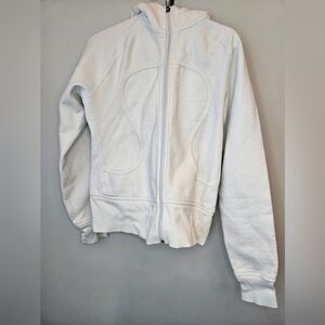 Lululemon Women's Scuba Hoodie Jacket. White. Measurements in pictures